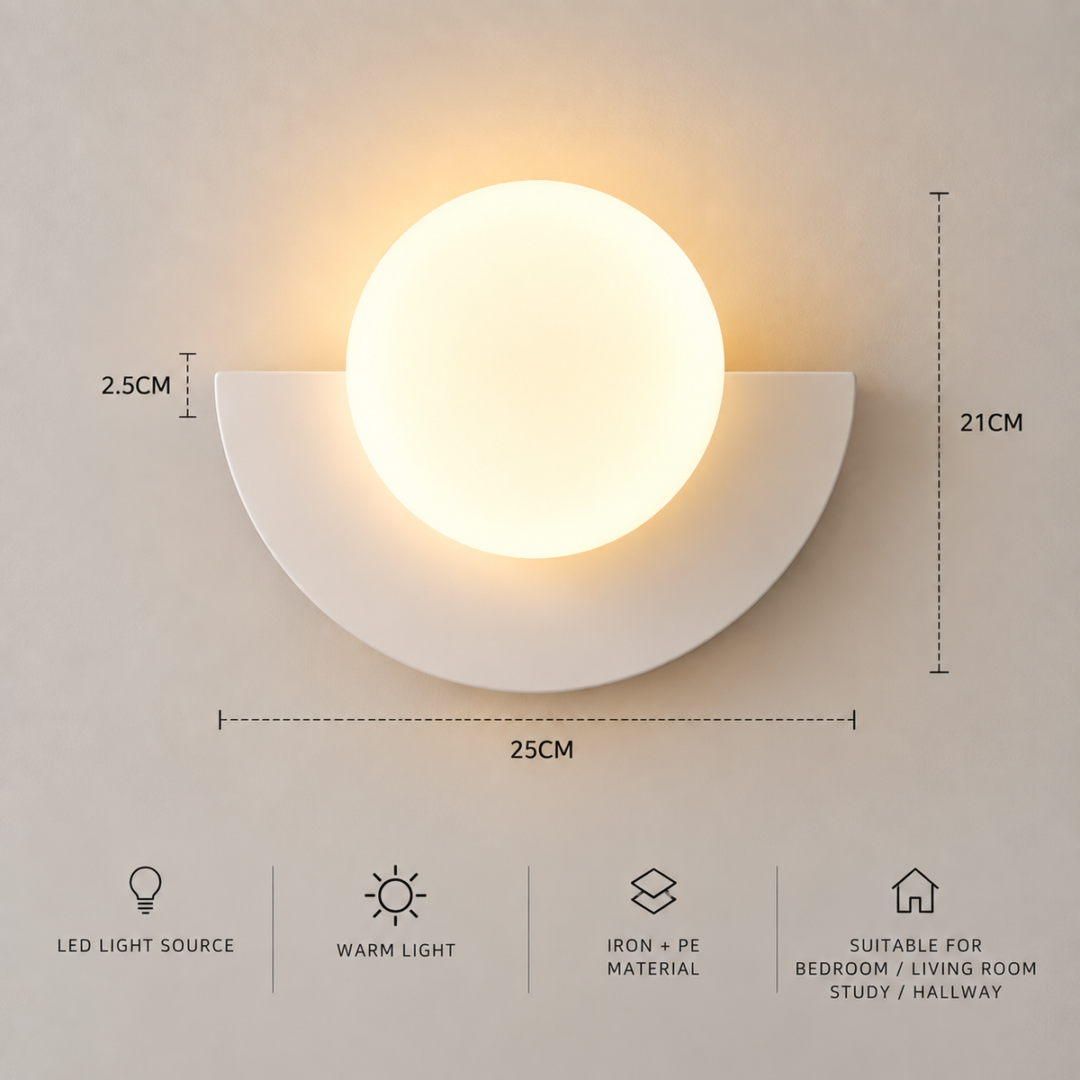 Luna Globe Wall Light
